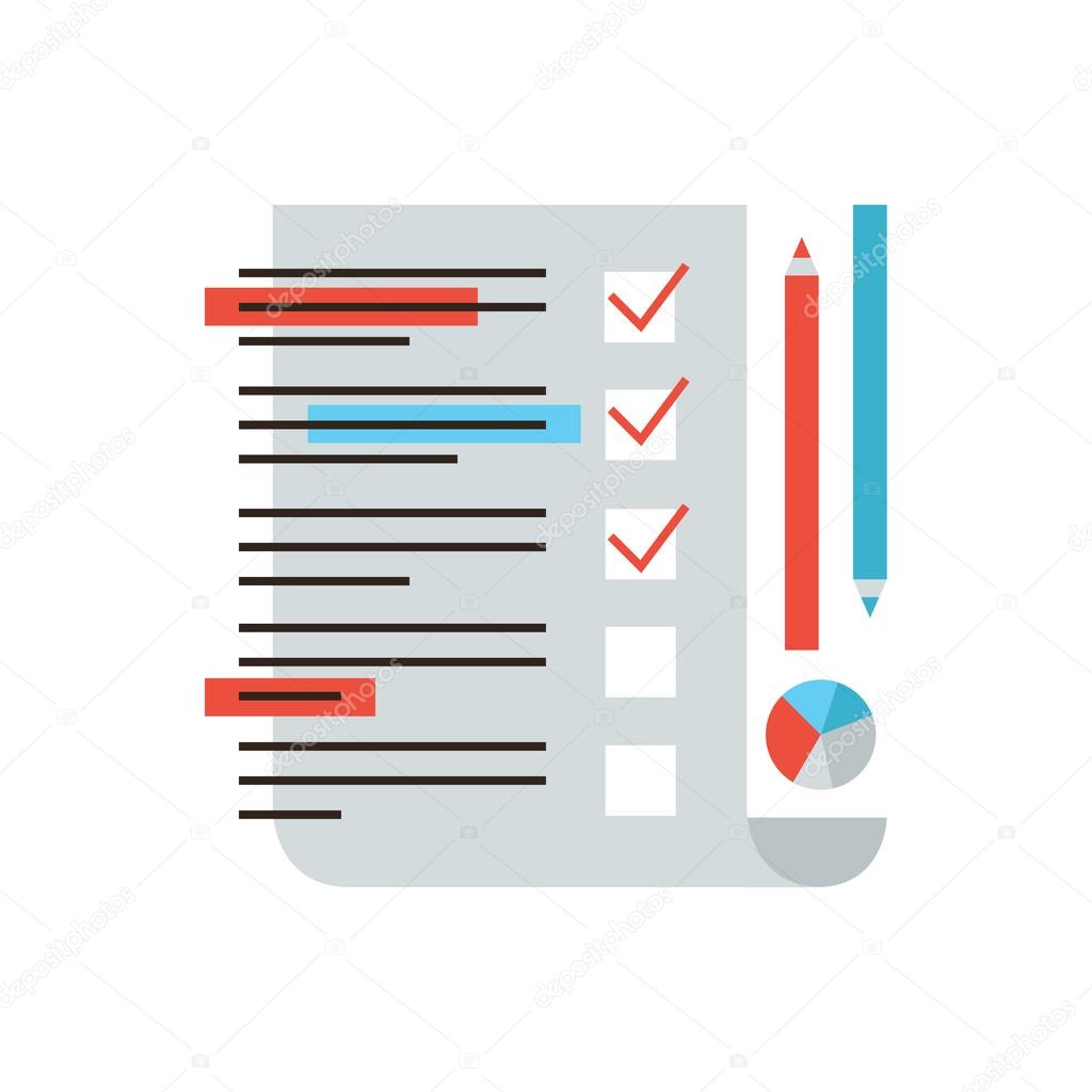 Survey market flat line icon