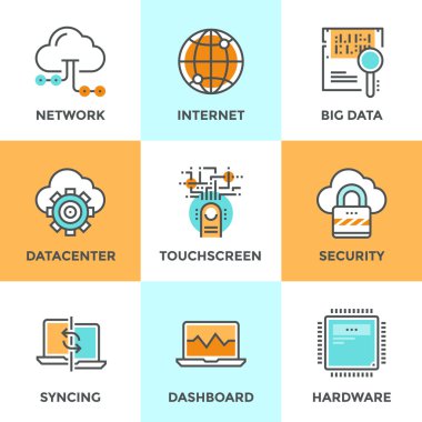 Bulut hesaplama çizgisi simgeleri ayarlandı