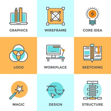 Tasarım geliştirme hattı Icons set