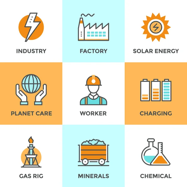 Symbole der Elektroindustrie gesetzt — Stockvektor