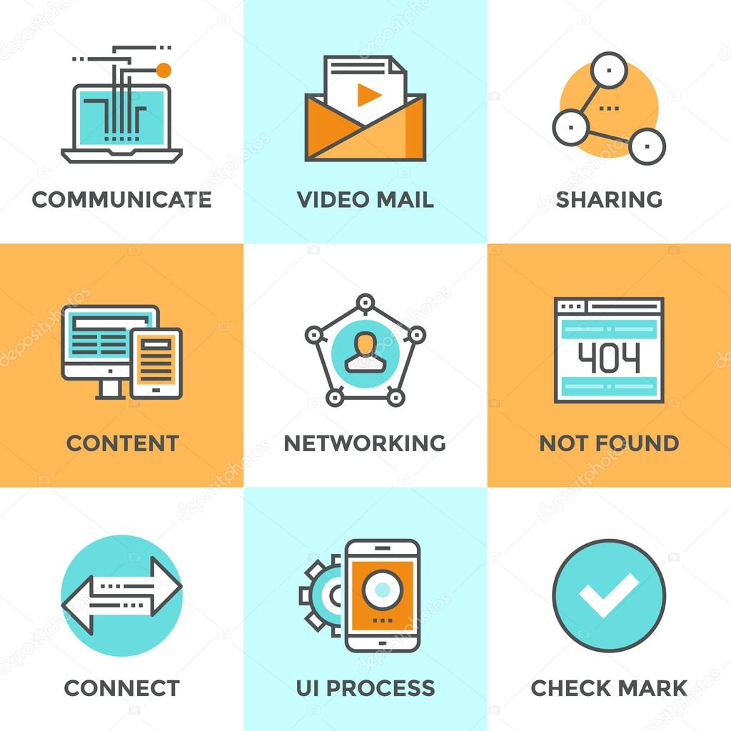 User Networking Line Icons 70290027 - WDRFree Vector illustration of User Networking Line Icons 70290027