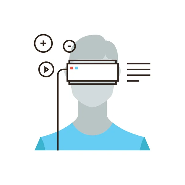 Virtuele werkelijkheid hoofdtelefoon pictogram concept — Stockvector