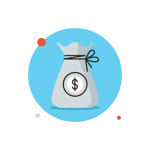 Bolsa de dinero icono concepto — Vector de stock