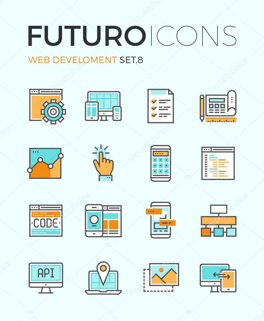 Web develop futuro line icons