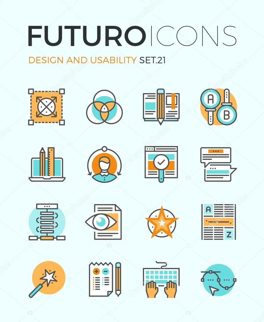 Design and usability futuro line icons