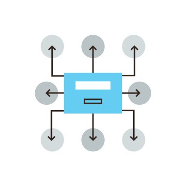 Proje işlem düz çizgi simgesi