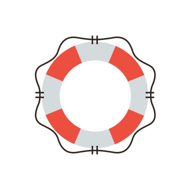 Lifebuoy düz satırı simgesi