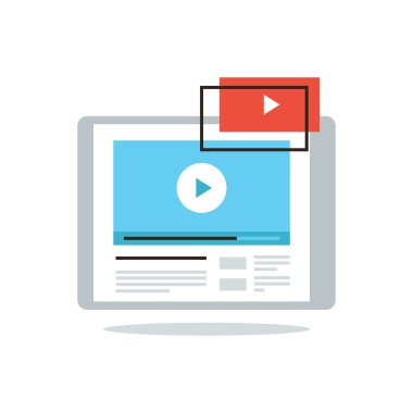 Video oynatıcı düz çizgi simgesini kavramı