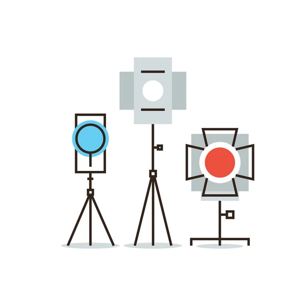 Studio verlichting apparatuur pictogram — Stockvector