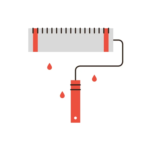 Rulo fırça düz satırı simgesi — Stok Vektör
