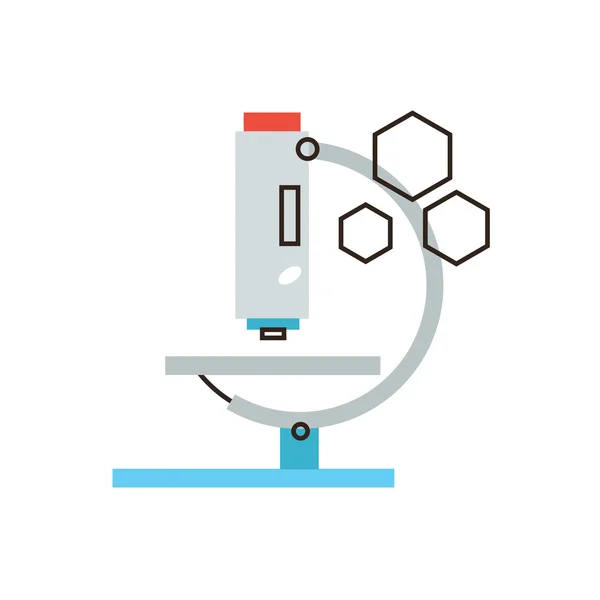 Microscope analysis flat line icon — Stock Vector