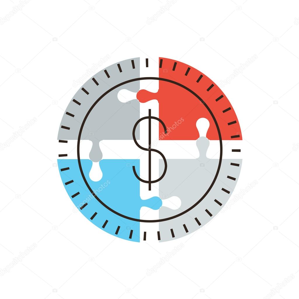 Money solution flat line icon