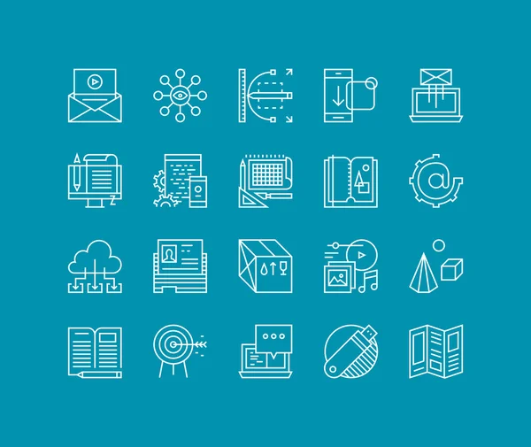 Marketing development line icons set — Stock Vector