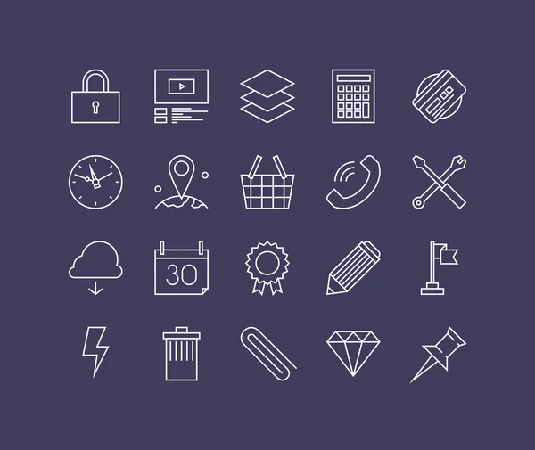 Vários elementos de negócio conjunto de ícones — Vetor de Stock