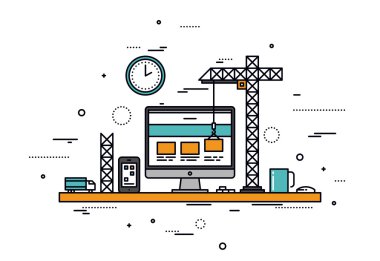 Web sitesi oluşturma biçimi illüstrasyonu