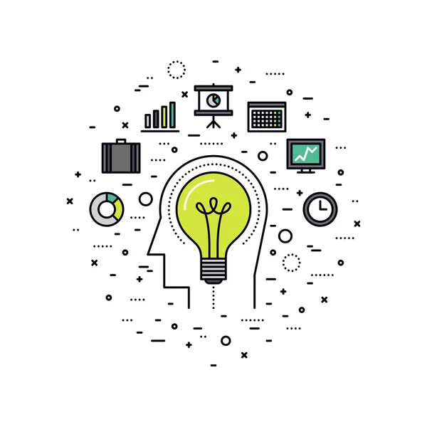 Ilustración de estilo de línea de innovación empresarial — Vector de stock