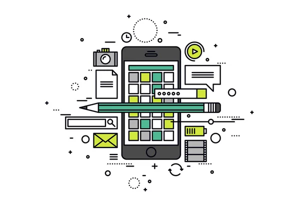 Opracowanie aplikacji mobilnych — Wektor stockowy