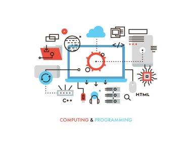 Computing and programming illustration clipart