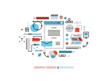 Grafik tasarım düz hat illüstrasyon