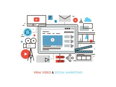 Viral video production illustration clipart