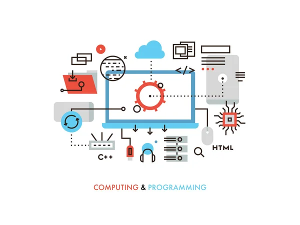 Computação e programação ilustração — Vetor de Stock