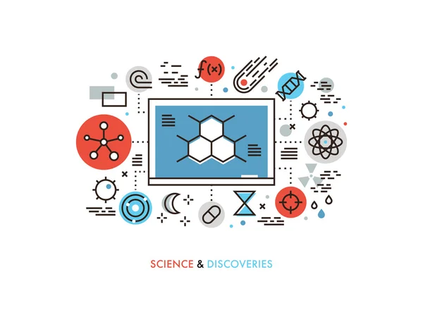 STEM educação linha plana ilustração — Vetor de Stock