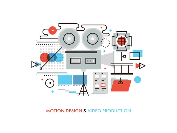 Videoproductie platte lijn illustratie — Stockvector