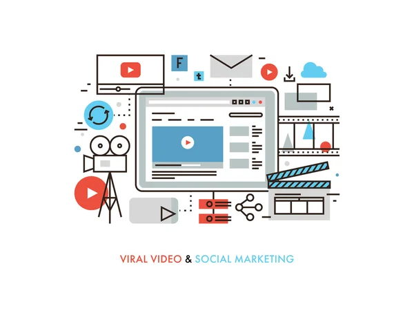 Illustration de production vidéo virale — Image vectorielle
