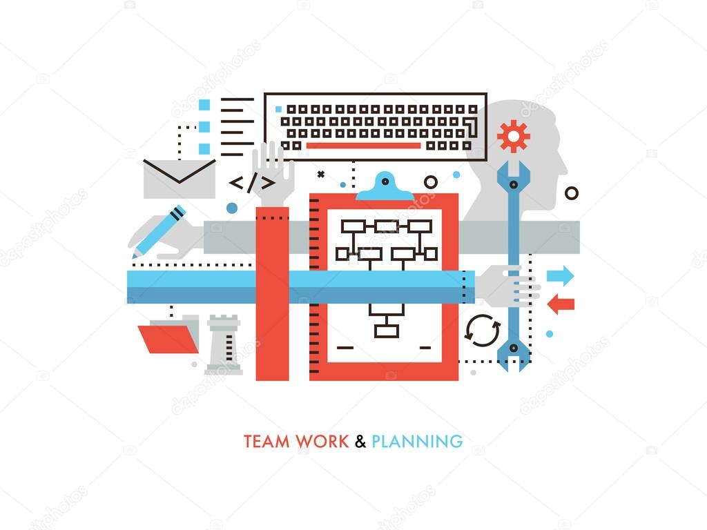 Team work production  illustration