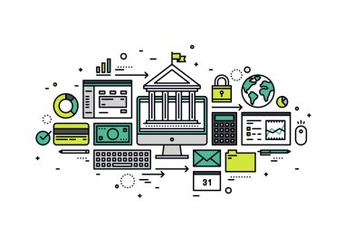 Online Bankacılık çizgi stili