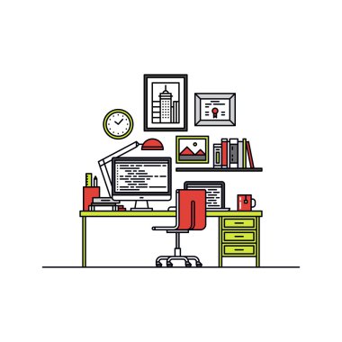 Geliştirici çalışma alanı çizgi stili