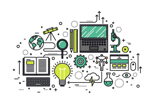 Poder do estilo de linha de conhecimento — Vetor de Stock