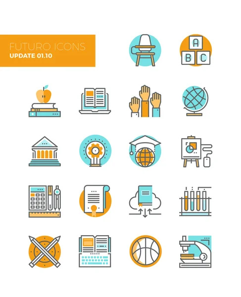 Icônes de ligne Éducation et formation — Image vectorielle