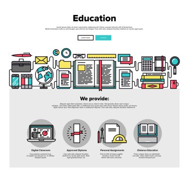 Eğitim düz çizgi web grafikleri
