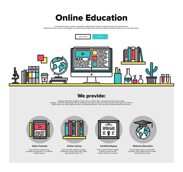 Gráficos web educación en línea — Vector de stock