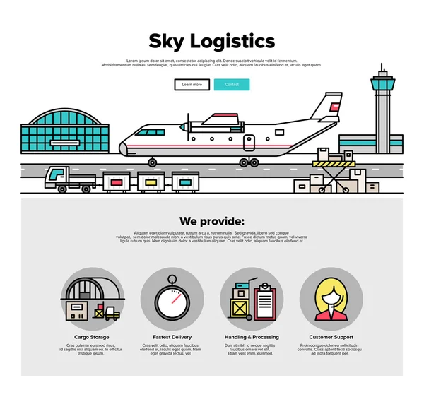 Flugzeuglogistik Webgrafik — Stockvektor