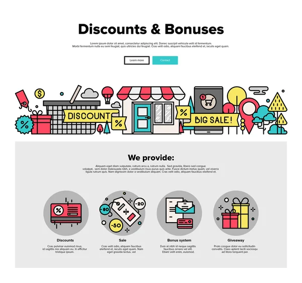 Compras descuentos gráficos web — Vector de stock