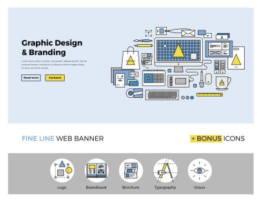 Grafik tasarım düz hat afiş