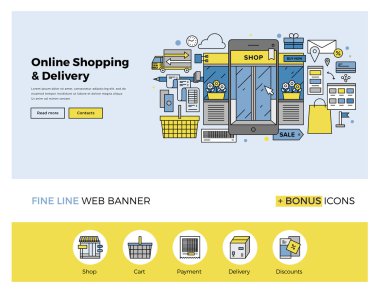çevrimiçi alışveriş simgeleri