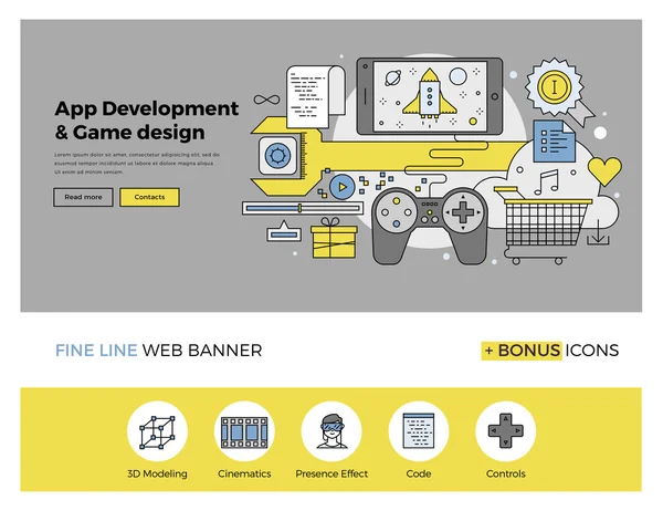 Iconos de desarrollo de aplicaciones de software — Vector de stock