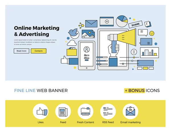 On-line marketing ikony — Stockový vektor