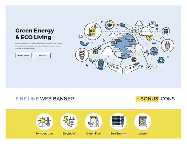 Green energy icons — Stock Vector