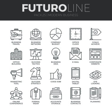 Modern iş Icons Set