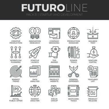 Startup and Development  Icons Set
