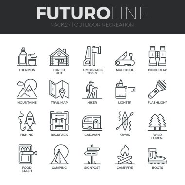 Outdoor Recreation Icons Set