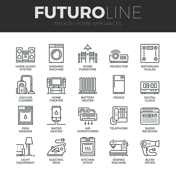 Home Appliances Icons Set — Stock Vector