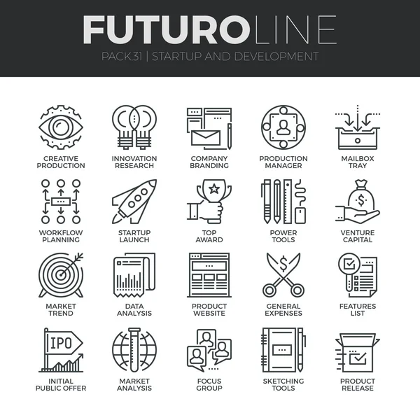 Startup and Development  Icons Set — Stock Vector