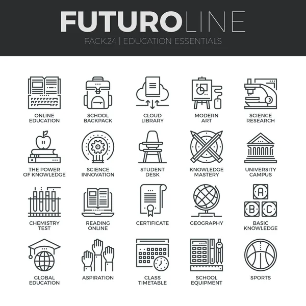 Education and Training Icons Set — Stock Vector