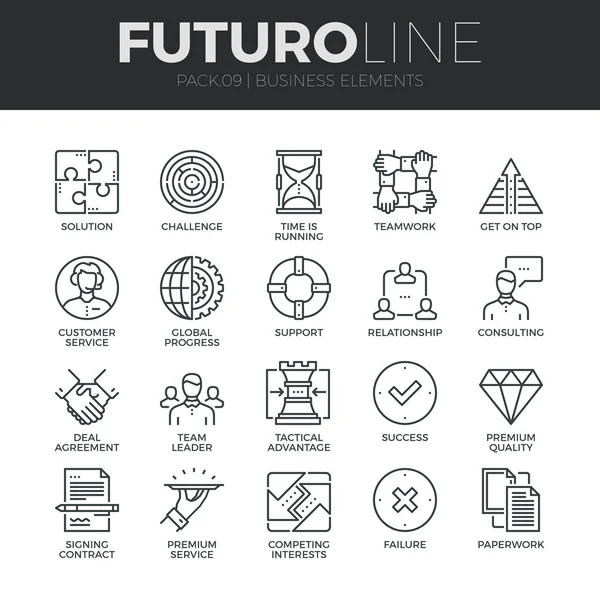 Business Elements  Icons Set — Stock Vector