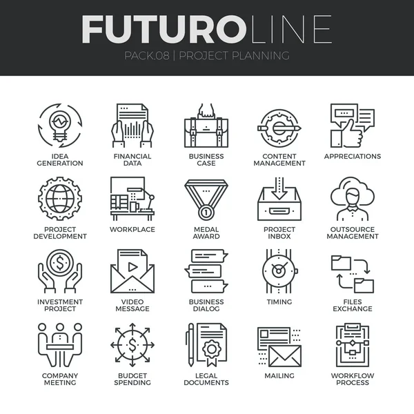 Project Planning  Icons Set — Stockový vektor